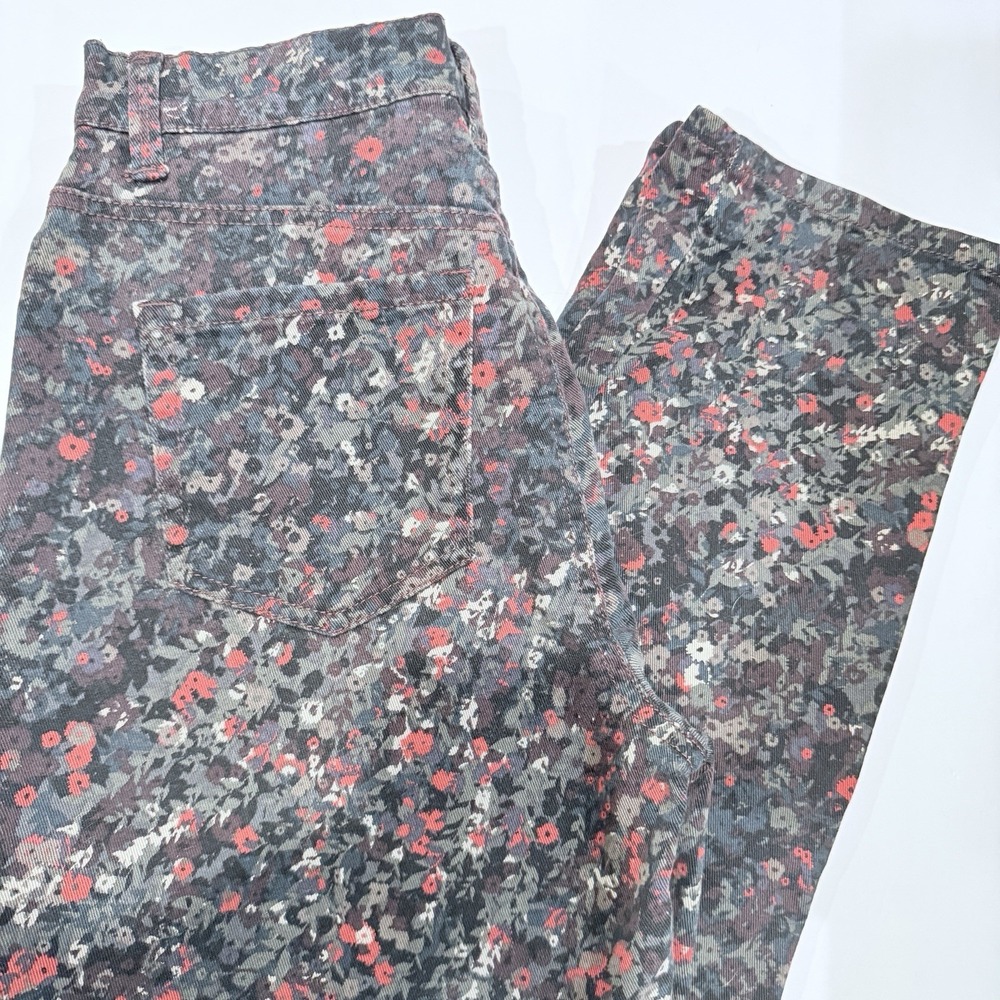 Gloria Vanderbilt Amanda Classic Tapered Jeans Womens Size 6 Floral Print